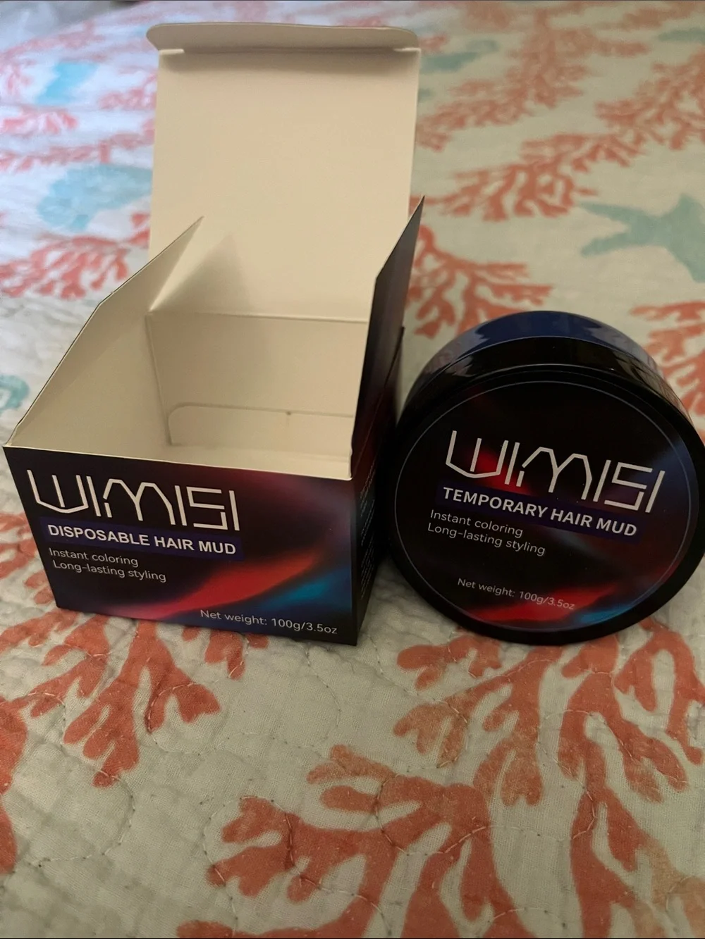Disposable Hair Mud - Instant Coloring in Black with Long-Lasting Styling Blue